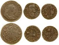 zestaw 3 monet, Jan Kazimierz, 2 x szeląg miedzi
