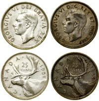 lot 2 x 25 centów 1940, 1951, Ottawa, srebro pró