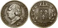 5 franków 1823 A, Paryż, typ au buste nu, srebro