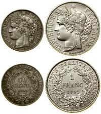 lot 2 monet 1895 A, Paryż, 50 centymów i 1 frank