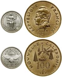 lot 2 monet, 100 franków, 1976 /  50 centymów, 1