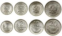 zestaw 4 monet 1949, aluminium, razem 4, piękne 