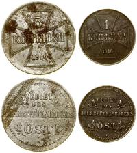 Polska, lot 2 monet: 1 kopiejka i 3 kopiejki, 1916 A
