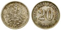 20 fenigów 1876 A, Berlin, patyna, AKS 8, Jaeger
