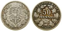 50 fenigów 1877 C, Frankfurt, patyna, AKS 4, Jae