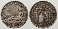 5 pesos 1870/M, Madryt, srebro "900" 24.63 g, pa