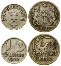 zestaw 2 monet, 1/2 guldena 1932 (Berlin) oraz 1