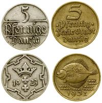 zestaw 2 monet, Berlin, 5 fenigów 1923 oraz 5 fe