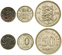 Estonia, zestaw 3 monet, 1929–1936