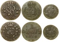 zestaw 3 monet, szeląg 1751, Grünthal - August I