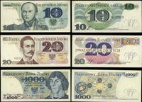 zestaw 3 banknotów 1982, w zestawie: 10 złotych 