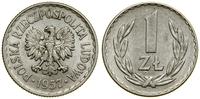 1 złoty 1957, Warszawa, aluminium, rzadki roczni