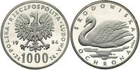 1.000 złotych 1984, ŁABĘDŹ- PRÓBA, srebro, Parch