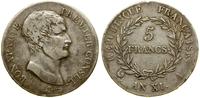 5 franków AN XI (1802-1803) A, Paryż, srebro, 24
