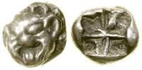 drachma V w. pne, Aw: Głowa Gorgony na wprost, R