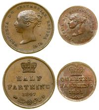 zestaw 2 monet, 1/2 farthinga 1847 (st. II-) ora