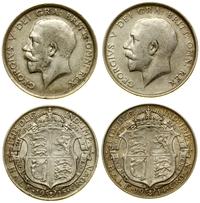 zestaw 2 x 1/2 korony 1914, 1915, Londyn, srebro
