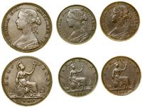 lot 3 monet, Londyn, 1/2 pensa 1860, 2 x farthin