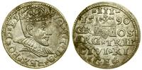 trojak 1590, Ryga, mała głowa króla, patyna, Ige