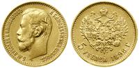 5 rubli  1898 АГ, Petersburg, złoto, 4.28 g, Bit