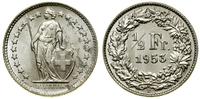 Szwajcaria, 1/2 franka, 1953 B