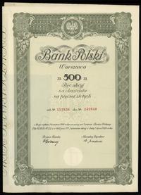 5 akcji po 100 złotych = 500 złotych 1.04.1934, 
