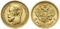 5 rubli 1903 AP, Petersburg, złoto, 4.31 g, Bitk