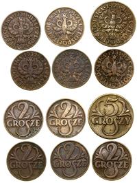 lot 6 monet, Warszawa, 5 x 2 grosze (1928, 1930,