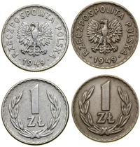 zestaw 2 x 1 złoty 1949, Kremnica i Warszawa, al