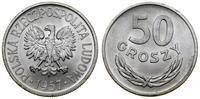 50 groszy  1957, Warszawa, aluminium, piękne, Pa