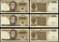 zestaw: 3 x 500 złotych 1.06.1979, serie BC, BG,