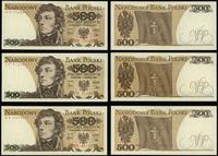 zestaw: 3 x 500 złotych 1979–1982, serie BM, BR 