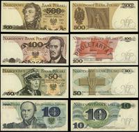 zestaw 4 banknotów 1979–1982, w zestawie: 10 zło