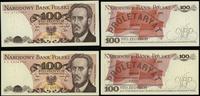 zestaw: 2 x 100 złotych 1979–1982, serie EU i HG