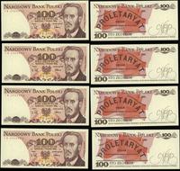 zestaw: 4 x 100 złotych 1988, seria TB, kolejne 