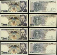 Polska, zestaw: 4 x 200 złotych, 1.06.1979
