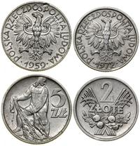 zestaw: 2 złote 1972 i 5 złotych 1959, Warszawa,