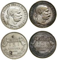 zestaw: 2 x 5 koron 1900, Kremnica, razem 2 sztu