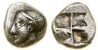 diobol (ok. 521–478 pne), Aw: Głowa kobiety w he