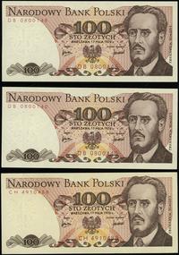 zestaw: 3 x 100 złotych 17.05.1976, serie: CH (r