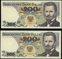 zestaw: 2 x 200 złotych 1.06.1982, serie CK, CL,