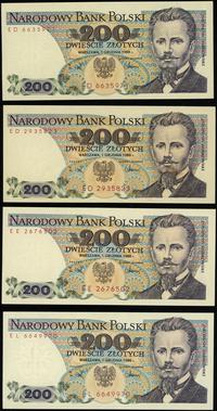 Polska, zestaw: 4 x 200 złotych, 1.12.1988