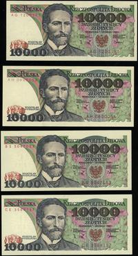 zestaw: 4 x 10.000 złotych 1.12.1988, serie: AG,