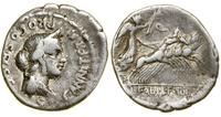 denar (82–81 pne), Rzym, Aw: Głowa kobiety w pra