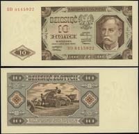 10 złotych 1.07.1948, seria BD, numeracja 814592