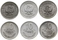 Polska, zestaw: 3 x 10 groszy, 1961, 1962, 1963