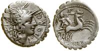 denar serratus 118 pne, Rzym, Aw: Głowa Romy w h
