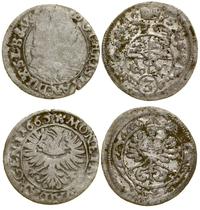 zestaw 2 monet, 1 krajcar 1665, Brzeg, księstwo 
