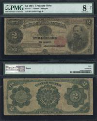 2 dolary 1891, seria B 11849522, czerwona pieczę
