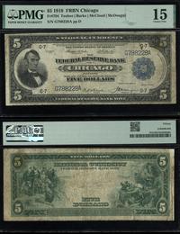 5 dolarów 1918, seria G 788228 A, niebieska piec